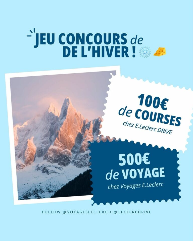 Tentez de remporter 100€ en e-carte cadeau chez Leclerc Drive ou 500€ en bon d’achat